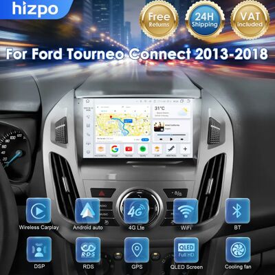 HIZPO Autoradio Android 14 8 Core 2Din per Ford Transit Tourneo Connect 2013-2018, Lettore Multimediale Intelligente con GPS, CarPlay Wireless, Auto Wifi 4G AI HIZPO Autoradio Android 14 8 Core 2Din per Ford Transit Tourneo Connect 2013-2018, Lettore Multimediale Intelligente con GPS, CarPlay Wireless, Auto Wifi 4G AI