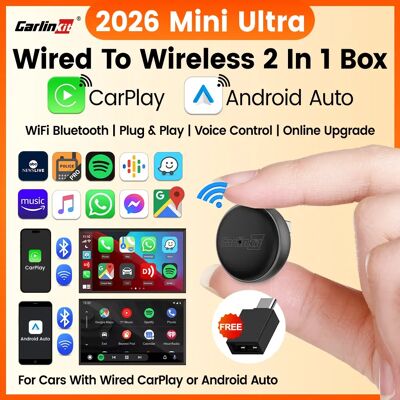 Carlinkit Mini Ultra 3 5.0 Adattatore wireless Wireless CarPlay Android Auto per OEM Car Plug & Play WiFi Bluetooth Connessione automatica Carlinkit Mini Ultra 3 5.0 Adattatore wireless Wireless CarPlay Android Auto per OEM Car Plug & Play WiFi Bluetooth Connessione automatica