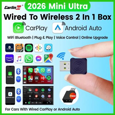Carlinkit 5.0 Mini Adattatore Ultra Wireless Wireless CarPlay Android Auto Per Auto OEM Plug and Play WiFi Bluetooth Connessione Automatica Carlinkit 5.0 Mini Adattatore Ultra Wireless Wireless CarPlay Android Auto Per Auto OEM Plug and Play WiFi Bluetooth Connessione Automatica