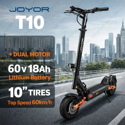 JOYOR Monopattino Elettrico T10 per Adulti, 60V18Ah, per Pendolarismo Urbano, Pneumatici Fuoristrada da 10 Pollici, Freno Idraulico, Sblocco con NFC JOYOR Monopattino Elettrico T10 per Adulti, 60V18Ah, per Pendolarismo Urbano, Pneumatici Fuoristrada da 10 Pollici, Freno Idraulico, Sblocco con NFC