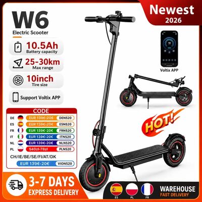 iScooter W6 Monopattino Elettrico per Adulti 10 Pollici 36V 10.5Ah Supporto App Voltix Autonomia Massima 30km Monopattini Elettrici Urbani iScooter W6 Monopattino Elettrico per Adulti 10 Pollici 36V 10.5Ah Supporto App Voltix Autonomia Massima 30km Monopattini Elettrici Urbani