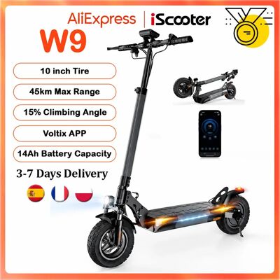 iScooter Monopattino Elettrico W9 10 Pollici 48V14Ah Autonomia 35-45km Velocità Massima 45km/h Pneumatici Fuoristrada Trazione Posteriore Doppio Freno a Disco EScooter iScooter Monopattino Elettrico W9 10 Pollici 48V14Ah Autonomia 35-45km Velocità Massima 45km/h Pneumatici Fuoristrada Trazione Posteriore Doppio Freno a Disco EScooter