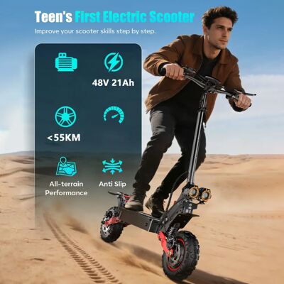 FREEBOY Monopattino Elettrico H6 con Doppio Motore, Batteria 48V 21AH, Doppio Ammortizzatore a Molla, Pneumatici All-Terrain da 11 Pollici FREEBOY Monopattino Elettrico H6 con Doppio Motore, Batteria 48V 21AH, Doppio Ammortizzatore a Molla, Pneumatici All-Terrain da 11 Pollici