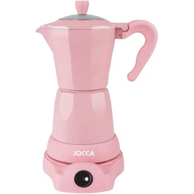 JOCCA Macchina da Caffè Italiana Elettrica Rosa 6 Tazze senza Cavi con Caraffa Trasparente e Sistema di Mantenimento in Caldo JOCCA Macchina da Caffè Italiana Elettrica Rosa 6 Tazze senza Cavi con Caraffa Trasparente e Sistema di Mantenimento in Caldo