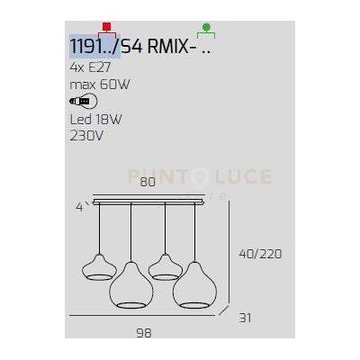 TopLight Sosp. Bianco 4 Luci Rettangolare Vetri (2 X Piccolo + 2 X Grande) Tutti Zaffi... TopLight Sosp. Bianco 4 Luci Rettangolare Vetri (2 X Piccolo + 2 X Grande) Tutti Zaffi...