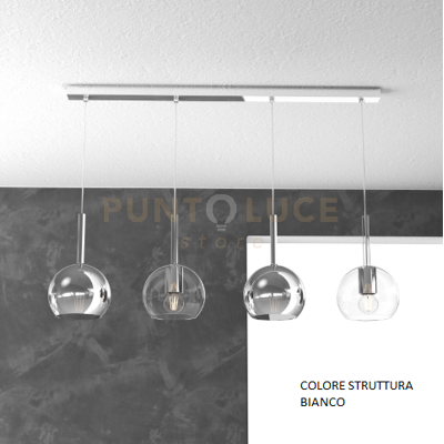 TopLight Sosp. Bianco Rettangolare 4 Luci Vetri Tutti Piccolo (2 X Trasparente + 2 X C... TopLight Sosp. Bianco Rettangolare 4 Luci Vetri Tutti Piccolo (2 X Trasparente + 2 X C...