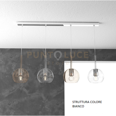 TopLight Sosp. Bianco Rettangolare 4 Luci Vetri Tutti Piccolo (2 X Trasparente + 2 X A... TopLight Sosp. Bianco Rettangolare 4 Luci Vetri Tutti Piccolo (2 X Trasparente + 2 X A...