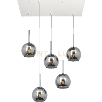 TopLight Sosp. Bianco Rettangolare 5 Luci Vetri Tutti Piccolo Cromo 1155bi-S5 Rp-Cr TopLight Sosp. Bianco Rettangolare 5 Luci Vetri Tutti Piccolo Cromo 1155bi-S5 Rp-Cr