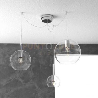 TopLight Sosp. Cromo Spostabile 3 Luci Vetri (1 X Grande+ 1 X Medio+ 1 X Piccolo)Tutti... TopLight Sosp. Cromo Spostabile 3 Luci Vetri (1 X Grande+ 1 X Medio+ 1 X Piccolo)Tutti...
