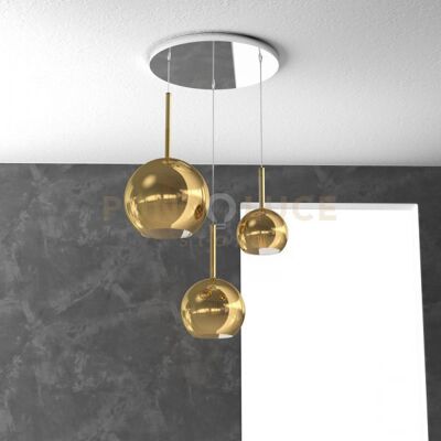 TopLight Sosp. Cromo Tonda 3 Luci Vetri (1 Grande+1 Medio+1 Piccolo) Tutti Oro 1155cr-... TopLight Sosp. Cromo Tonda 3 Luci Vetri (1 Grande+1 Medio+1 Piccolo) Tutti Oro 1155cr-...