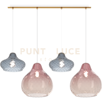 TopLight Sosp. Ottone Satinato 4 Luci Rettangolare Vetri (2 X Piccolo Za + 2 X Grande ... TopLight Sosp. Ottone Satinato 4 Luci Rettangolare Vetri (2 X Piccolo Za + 2 X Grande ...