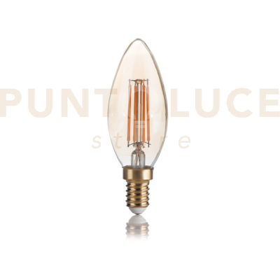 Ideal Lux Lampadina Attacco E14 Oliva In Vetro Ambra 4 W 400 Lm 2200 K Ø 35 X H 100 Mm Ideal Lux Lampadina Attacco E14 Oliva In Vetro Ambra 4 W 400 Lm 2200 K Ø 35 X H 100 Mm