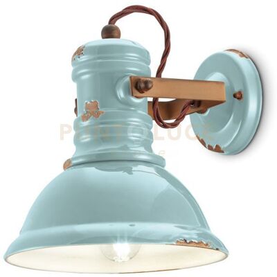 Ferroluce Applique Industrial Azzurro C1693(Via) Ferroluce Applique Industrial Azzurro C1693(Via)