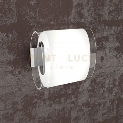 TOP LIGHT - Oval Tube - Chrome - Satin Glass - Applique da parete TOP LIGHT - Oval Tube - Chrome - Satin Glass - Applique da parete