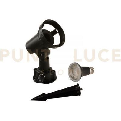 Intec Proiettore Led Grubb Nero 1 Luce Attacco E27 7w 510lm 4000k Con Picchetto 9,3... Intec Proiettore Led Grubb Nero 1 Luce Attacco E27 7w 510lm 4000k Con Picchetto 9,3...
