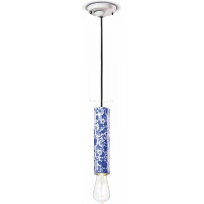 Lampada a Sospensione Ferroluce - Ceramica Blu Cilindrica, 25cm - Tipo di Prodotto Lampada a Sospensione Ferroluce - Ceramica Blu Cilindrica, 25cm - Tipo di Prodotto