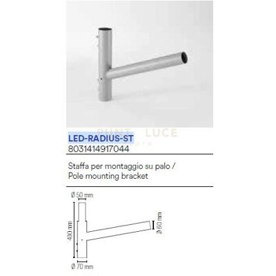 Intec Led-Radius-St Staffa Tubolare A T Per Faro Solare Stradale Radius Intec Led-Radius-St Staffa Tubolare A T Per Faro Solare Stradale Radius