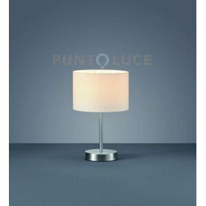 Trio Lighting Hotel Lampada Da Tavolo Acciaio E Paralume Bianco H 32cm 1 Luce Attacco E14 Trio Lighting Hotel Lampada Da Tavolo Acciaio E Paralume Bianco H 32cm 1 Luce Attacco E14