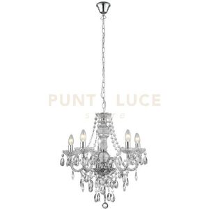 Searchlight Marie Therese 5lt Pendant - Vetro Trasparente E Acrilico Searchlight Marie Therese 5lt Pendant - Vetro Trasparente E Acrilico
