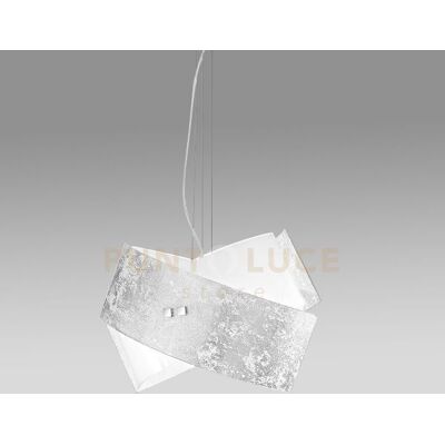 Gea luce Camilla S/g - Lampadario A Sospensione In Metallo E Vetro Foglia Argento 2... Gea luce Camilla S/g - Lampadario A Sospensione In Metallo E Vetro Foglia Argento 2...