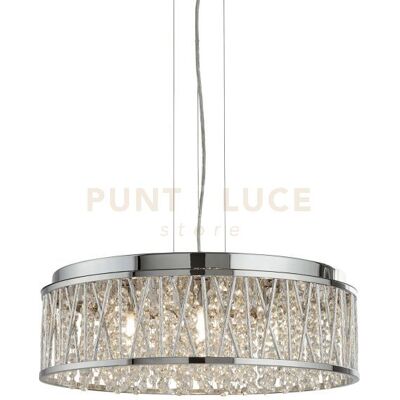Lampadario a 7 Luci Searchlight Elise in Cromo con Cristalli - Illuminazione Lampadario a 7 Luci Searchlight Elise in Cromo con Cristalli - Illuminazione