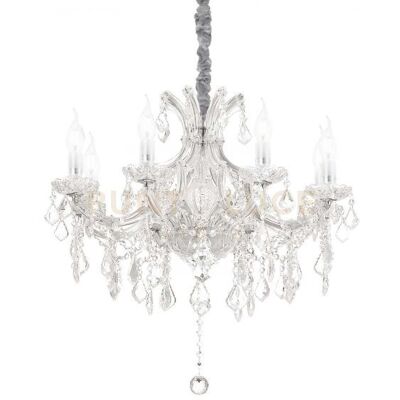 Collezione Italiana Napoleon Lampadario 8 Luci - Cromo e Cristallo Collezione Italiana Napoleon Lampadario 8 Luci - Cromo e Cristallo