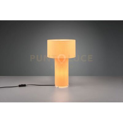 Trio Lighting Bale Lampada Da Tavolo Base Illuminata E Paralume Tessuto Giallo H. 40cm 2 Lu... Trio Lighting Bale Lampada Da Tavolo Base Illuminata E Paralume Tessuto Giallo H. 40cm 2 Lu...