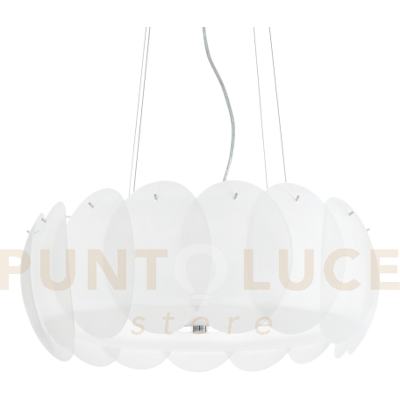 Ideal Lux Ovalino Lampadario A Sospensione 8 Luci Attacco E27 In Vetro Bianco Ideal Lux Ovalino Lampadario A Sospensione 8 Luci Attacco E27 In Vetro Bianco
