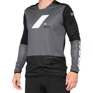 100percent Maglietta A Maniche Lunghe R-core X Charcoal / Black 100percent Maglietta A Maniche Lunghe R-core X Charcoal / Black