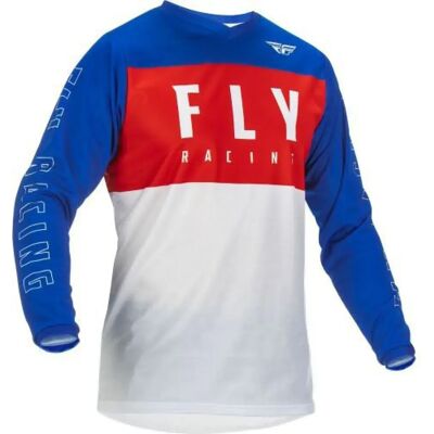 Maglietta per giovani Fly Racing F-16 Bianco Rosso Blu - Maglietta Maglietta per giovani Fly Racing F-16 Bianco Rosso Blu - Maglietta