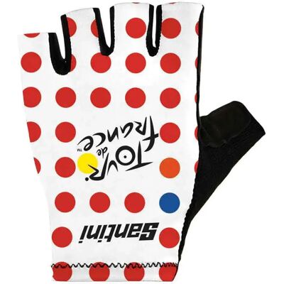 Santini Guanti Corti Tour De France Official Gpm Leader Red / White Santini Guanti Corti Tour De France Official Gpm Leader Red / White