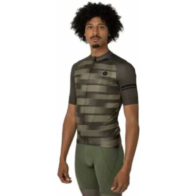 Agu Maglia A Maniche Corte Grainy Stripe Essential Army Green S Agu Maglia A Maniche Corte Grainy Stripe Essential Army Green S
