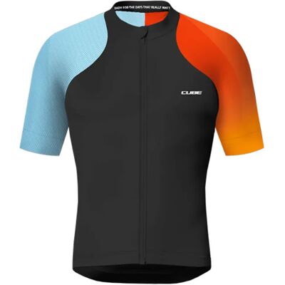 Cube Maglia A Maniche Corte Teamline Black / Orange / Blue S Cube Maglia A Maniche Corte Teamline Black / Orange / Blue S