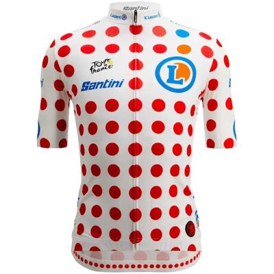 Santini Maglia A Maniche Corte Tour De France Polka Dot 2025 White / Red M Santini Maglia A Maniche Corte Tour De France Polka Dot 2025 White / Red M