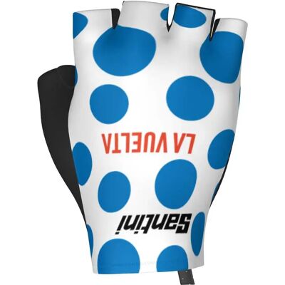 Santini Guanti Corti La Vuelta Mountain Leader Blue / White Santini Guanti Corti La Vuelta Mountain Leader Blue / White