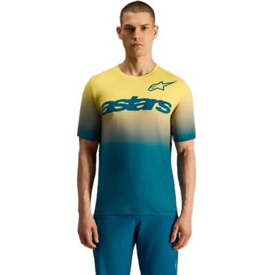 Alpinestars Bicycle Maglia Da Enduro A Maniche Corte A-dura Astars 2.0 Blue Green / Yellow Fluro Alpinestars Bicycle Maglia Da Enduro A Maniche Corte A-dura Astars 2.0 Blue Green / Yellow Fluro