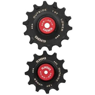 Elvedes Set Di Pulegge Per Bicicletta Ceramic 12/1s Black / Red Elvedes Set Di Pulegge Per Bicicletta Ceramic 12/1s Black / Red