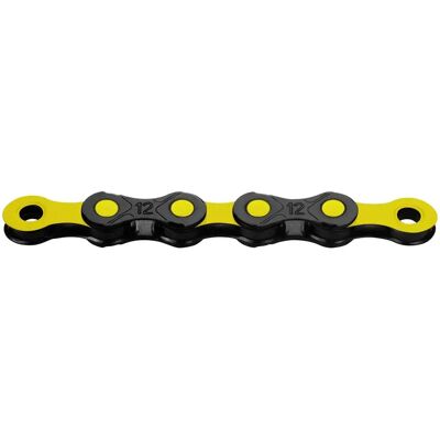 Catena DLC pre-cerata KMC X12 - 12 velocità - Nero / Giallo Catena DLC pre-cerata KMC X12 - 12 velocità - Nero / Giallo