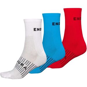 Endura Calzini Coolmax® Race 3 Paia White / Blue / Red Endura Calzini Coolmax® Race 3 Paia White / Blue / Red
