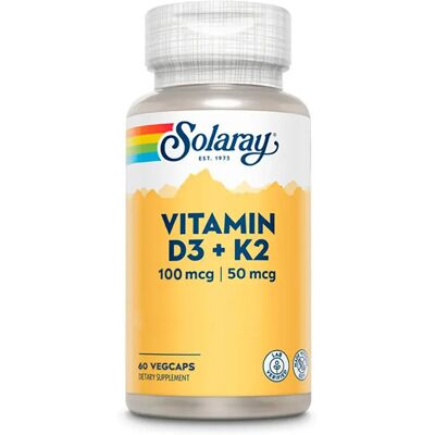 Solaray Vitamina D3 e K2 - 60 Capsule Vegetali Solaray Vitamina D3 e K2 - 60 Capsule Vegetali