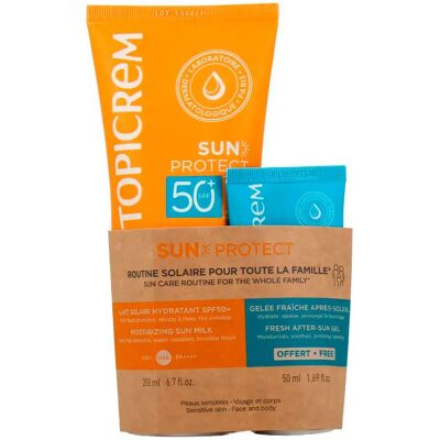 Topicrem Sun Protect SPF50+ Duo Latte Solare & Gel Dopo Sole Topicrem Sun Protect SPF50+ Duo Latte Solare & Gel Dopo Sole