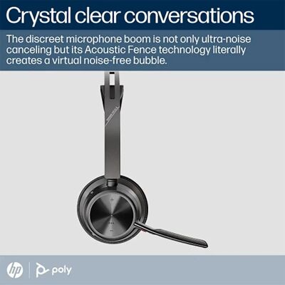 Poly Cuffie Wireless Voyager Focus 2 Ms Black One Size Poly Cuffie Wireless Voyager Focus 2 Ms Black One Size