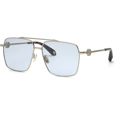Roberto Cavalli Occhiali Da Sole Src036v Shiny Grey Gold Blue / CAT1 Roberto Cavalli Occhiali Da Sole Src036v Shiny Grey Gold Blue / CAT1