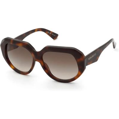Nina Ricci Occhiali Da Sole Da Donna Snr35 Geometric Shiny Dark Havana Brown Gradient/CAT2 Nina Ricci Occhiali Da Sole Da Donna Snr35 Geometric Shiny Dark Havana Brown Gradient/CAT2