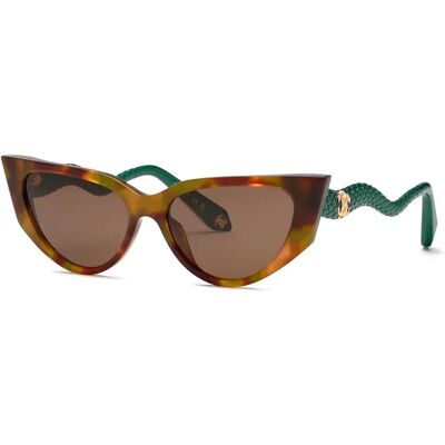 Roberto Cavalli Occhiali Da Sole Da Donna Src128m Cat Eye Brown / Green Havana Brown/CAT3 Roberto Cavalli Occhiali Da Sole Da Donna Src128m Cat Eye Brown / Green Havana Brown/CAT3