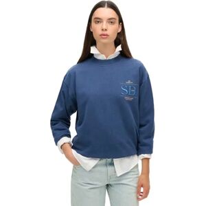 Superdry Felpa Luxe Metallic Logo Loose Sargasso Sea Blue XS Superdry Felpa Luxe Metallic Logo Loose Sargasso Sea Blue XS