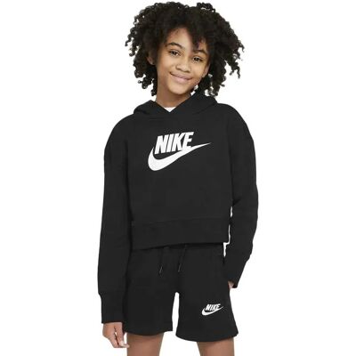 Nike Felpa Sportswear Club French Terry Cropped Black / White 12-13 Anni Nike Felpa Sportswear Club French Terry Cropped Black / White 12-13 Anni