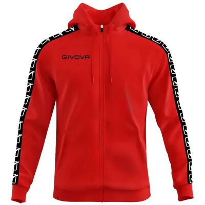 Givova Felpa Con Zip Band Red 10-12 Anni Givova Felpa Con Zip Band Red 10-12 Anni