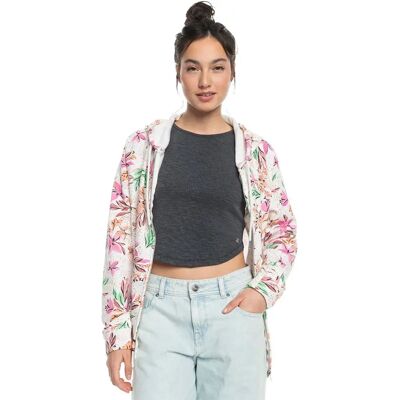 Roxy Felpa Con Zip Dive Deep Hoodi Snow White Happy Tropical XS Roxy Felpa Con Zip Dive Deep Hoodi Snow White Happy Tropical XS