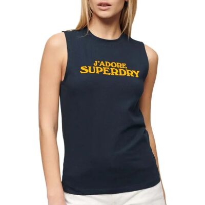 Superdry W6011834A Canotta senza maniche blu navy - Casual Superdry W6011834A Canotta senza maniche blu navy - Casual